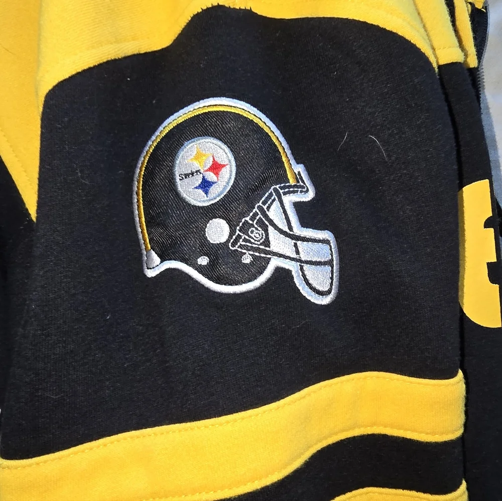 NFL Steelers Full Zip Up Yellow and‎  Fleece Hoodie